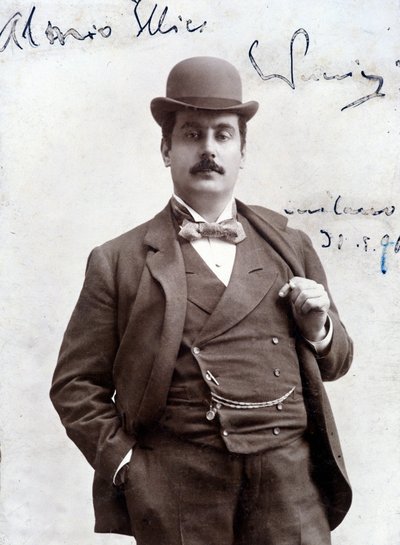 1896年のジャコモ・プッチーニの肖像（1858-1924）イタリアの作曲家。 作： Unknown artist