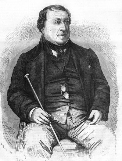 ジョアッキーノ・ロッシーニ（1792-1868）の肖像。 作： Unknown artist
