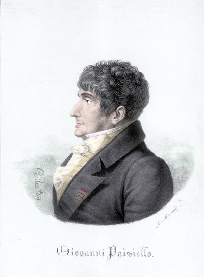 イタリアの作曲家、ジョヴァンニ・パイシエッロ（またはパイシエッロまたはパイシエッロ）（1740年〜1816年）の肖像。19世紀のエングレーヴィング 作： Unknown artist