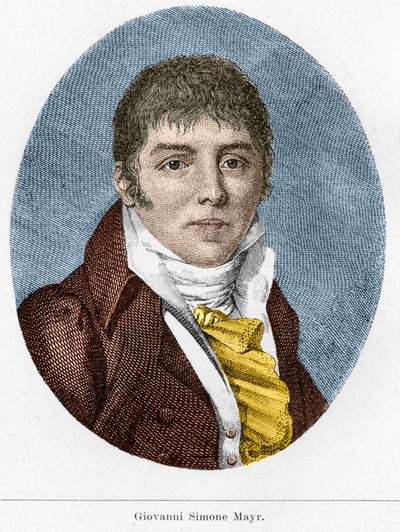 イタリアの作曲家ジョヴァンニ・シモーネ・マイヤー（Johann Simon Mayr）の肖像（1763年～1845年 作： Unknown artist