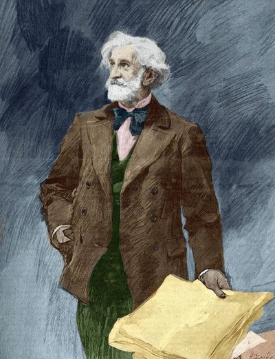 イタリアの作曲家、ジュゼッペ・ヴェルディ（1813-1901）の肖像。 作： Unknown artist