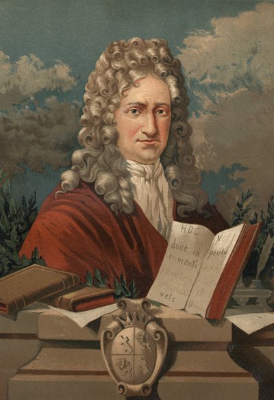 Gottfried Wilhelm Leibniz (1646 - 1716)の肖像（Louis Figuierの "La Ciencia y sus Hombres "より）。バルセロナ 1881年 作： Unknown artist