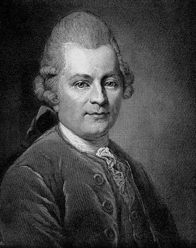 Gotthold Ephraim Lessing (1729 - 1781) ドイツの作家、劇作家の肖像。 作： Unknown artist