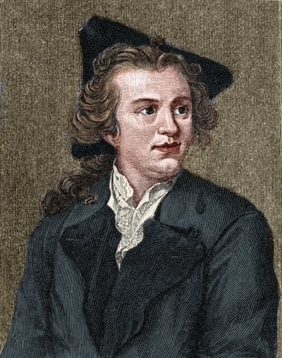 Gotthold Ephraim Lessing (1729 - 1781) ドイツの作家、劇作家の肖像。 作： Unknown artist
