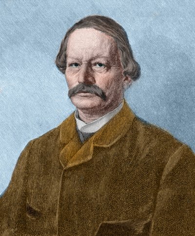 ドイツの作家、グスタフ・フライターク（1816-1895）の肖像。 作： Unknown artist