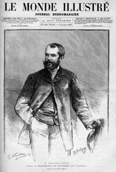 フランスの画家・小説家、ギュスターヴ・ドロー（1832-1895）の肖像。"Le Monde Illustré "に掲載されたエングレーヴィング 作： Unknown artist