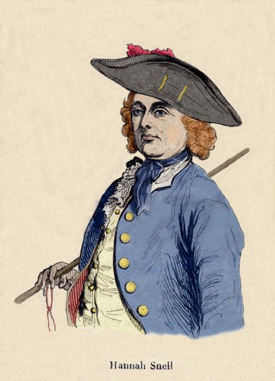 ハンナ・スネル（1723-1792）の肖像 女性の兵士は、男性の役割を担って兵士になったイギリス人です。 作： Unknown artist