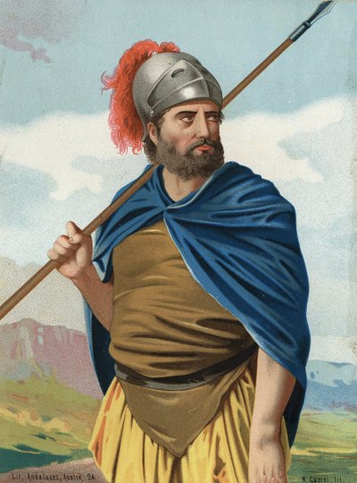 ハンニバルまたはアンニバルの肖像 カルタゴニアの軍人（プニーク人）（紀元前247年～紀元前183年）. 「hombres y Mujeres celebres」の後。バルセロナ 1877年 作： Unknown artist
