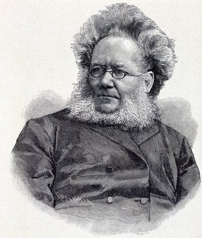 Henrik (Henri) Johan Ibsen (1828-1906) ノルウェーの詩人・劇作家の肖像 彫刻 19世紀 作： Unknown artist