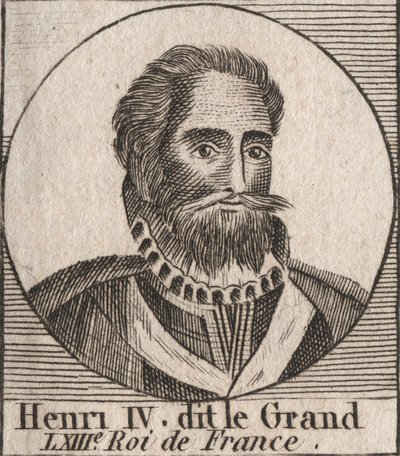 フランス王アンリ4世（1553-1610）の肖像 - フランス王アンリ4世（1553-1610）の肖像 - シャルル・コンスタント・ル・テリエ著「フランス史に関する教本」より1821年の刻印 作： Unknown artist