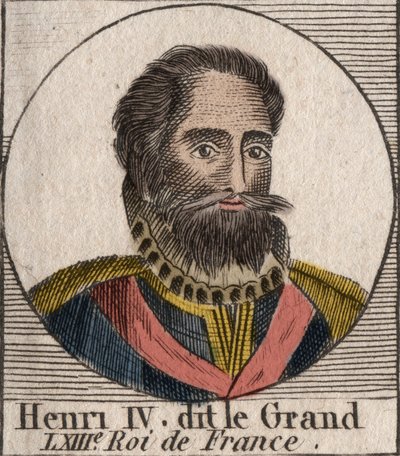 フランス王アンリ4世（1553-1610）の肖像 - フランス王アンリ4世（1553-1610）の肖像 - シャルル・コンスタント・ル・テリエ著「フランス史に関する教本」より1821年の刻印 作： Unknown artist