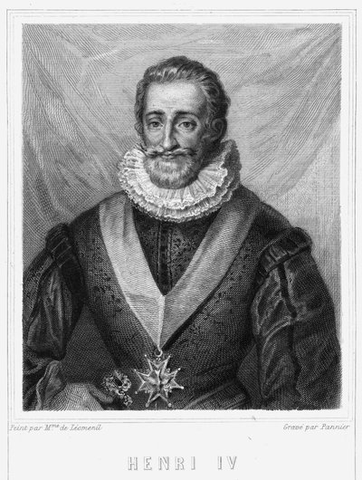 フランス王アンリ4世（1553-1610）の肖像 - ラヴァレの『フランス史』に掲載されている、エングレーヴィング、sd. 作： Unknown artist