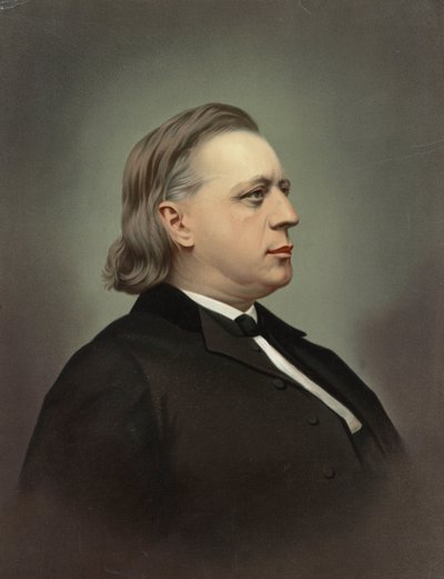 ヘンリー・ウォード・ビーチャー（1813-1887）の肖像 par Rockwood & Co.クロモリトグラフィー、1871年頃、個人蔵 作： Unknown artist