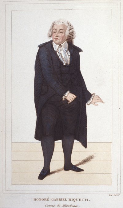 フランスの政治家、ミラボー伯爵（1749-1791）オノレ・ガブリエル（Honore-Gabriel）リケティの肖像。 作： Unknown artist