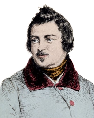 オノレ・ド・バルザック(1799-1850)の肖像 イギリスの作家 エングレービング 作： Unknown artist