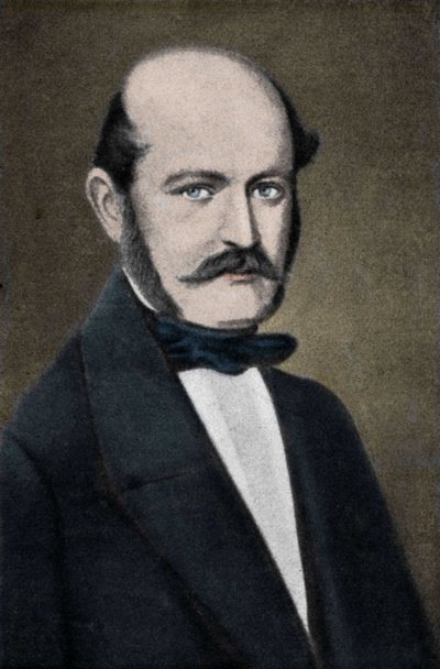 ハンガリーの産科医イグナズ・フィリップ・ゼンメルヴァイス（ゼンメルヴァイス）の肖像（1818～1865年）。 作： Unknown artist