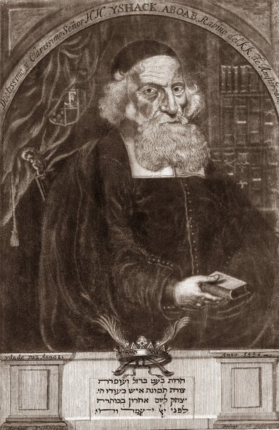 Isaac Aboab da Fonseca (1605-1693) の肖像 - Isaac Aboab Foonseca - ラビ、学者、カバリスト、作家 作： Unknown artist