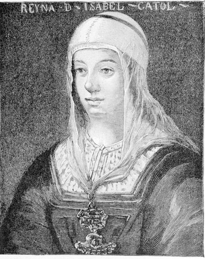 カスティーリャ王国の女王イザベラ1世（1451～1504）の肖像。 作： Unknown artist