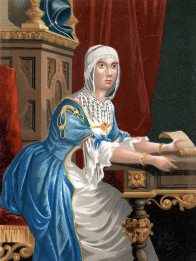 Hombres y Mujeres celebresの後に描かれた、カスティーリャ女王イザベラ1世（1451 - 1504）の肖像。バルセロナ 1877年 作： Unknown artist
