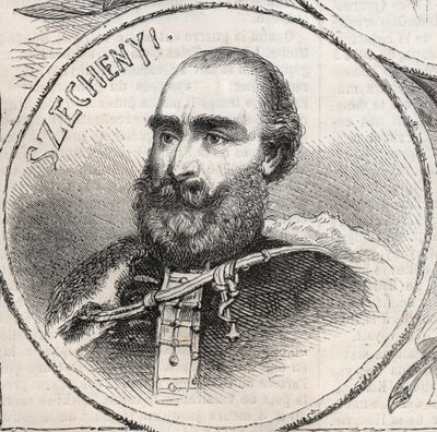 ハンガリーの政治家、イシュトヴァン・シェチェニ（1791-1860）の肖像 - 「The Illustrous World」のエングレーヴィング 作： Unknown artist