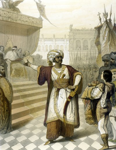 イタリアのテノール歌手Giovanni Battista Rubini (1794 - 1854)の肖像画（ジョアッキーノ・ロッシーニ作「オテロ」）。 作： Unknown artist