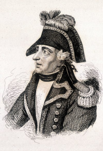 フランスの将軍ジャック・フランソワ・コキーユ（デュゴミエ）（1739年～1794年）の肖像。19世紀のエングレーヴィング。 作： Unknown artist