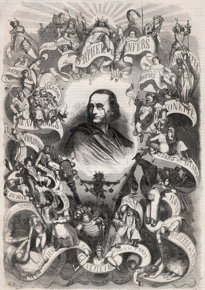 ジャック・オッフェンバック（1819-1880）の肖像 - "Le Monde Illustré "のエングレービング 作： Unknown artist