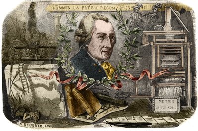 ジャック・ド・ヴォーカンソン（1709-1782）の肖像。1857年に作成された "科学博物館 "の図版 作： Unknown artist