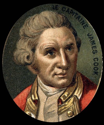 イギリスの航海士、ジェームズ・クック（1728-1779）の肖像。 作： Unknown artist