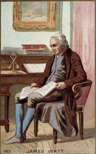 イギリスのエンジニア、ジェームズ・ワット（1736-1819）の肖像。 作： Unknown artist
