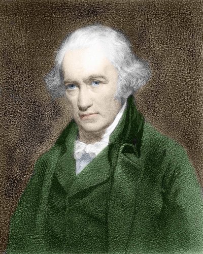 イギリスのエンジニア、ジェームズ・ワット（1736-1819）の肖像。 作： Unknown artist