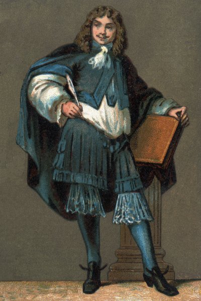 Jean Baptiste Poquelin dit Moliere (1622-1673)の肖像 1890年頃のクロモリトグラフ。 作： Unknown artist