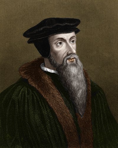 フランスの宗教改革者・作家であるジャン・カルヴァン（1509-1564）の肖像。 作： Unknown artist