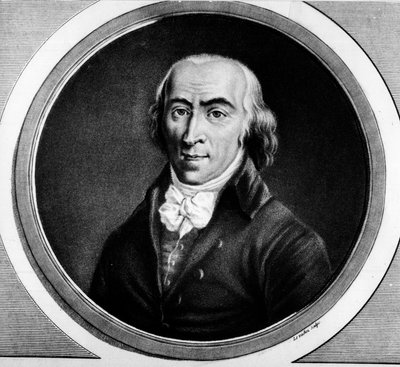 フランスの大臣、ジャン・マリー・ローラン・ド・ラ・プラティエール（1734-1793）の肖像。フランス革命の歴史的絵画全集（全3巻）」に掲載されたエングレーヴィング。1804. 作： Unknown artist