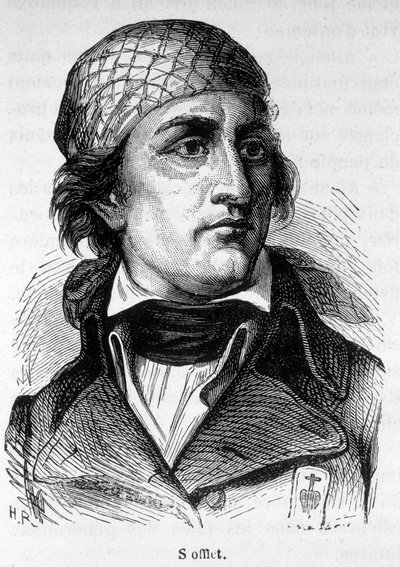 ヴンデアンの反乱に参加した俳優、ジャン・ニコラ・ストフレ（1753-1796）の肖像。 作： Unknown artist