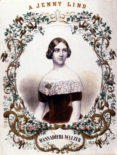 スウェーデンの歌手、ジェニー・リンド（1820-1887）の肖像。 作： Unknown artist