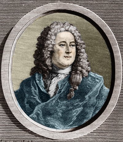 1720年に破産したスコットランドの金融業者、ジョン・ロー（1671 - 1729）の肖像（Quincampoix Streetのイベント 作： Unknown artist