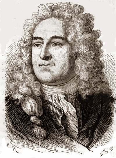 1720年に破産したスコットランドの金融業者、ジョン・ロー（1671 - 1729）の肖像（Quincampoix Streetのイベント 作： Unknown artist
