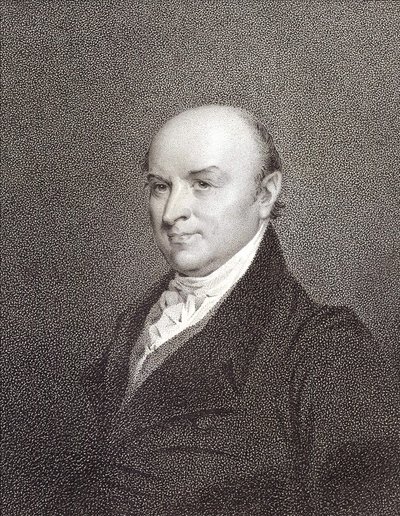 ジョン・アダムス大統領の息子であり、アメリカ大統領（1825年～1829年）であったジョン・クインシー・アダムス（1767年～1848年）の肖像。エングレーヴィング sd.19世紀 作： Unknown artist