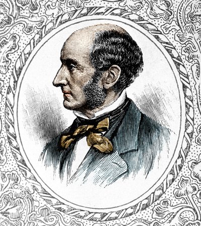 ジョン・スチュアート・ミルの肖像。イギリスの哲学者・経済学者 1806年～1873年 作： Unknown artist