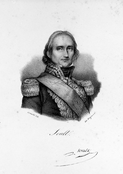ダルマチア公ジョン・オブ・ゴッド ニコラ・スルトの肖像。Géneral then Maréchal de France (1769 - 1851)、19世紀のエングレーヴィング。 作： Unknown artist
