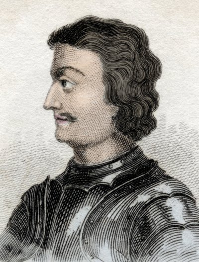 スコットランド王ジョン・オブ・スコットランドまたはジョン・オブ・バリオール（1248年頃～1315年頃）の肖像。19世紀のエングレーヴィング。 作： Unknown artist