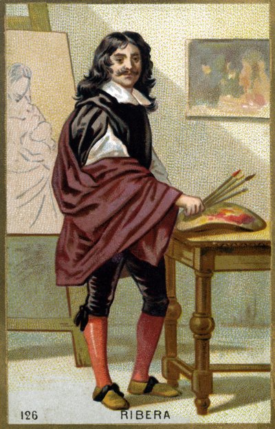 スペインの画家・彫刻家であるホセ・デ・リベラ（1591-1652）の肖像 - 19世紀のクロモリ・グラフィー 作： Unknown artist