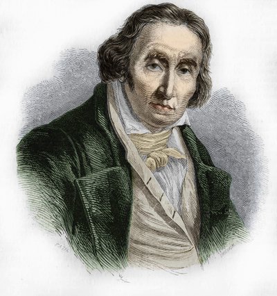 織機を発明したフランスの機械工、ジョセフ・マリー・ジャカール（1752-1834）の肖像。 作： Unknown artist