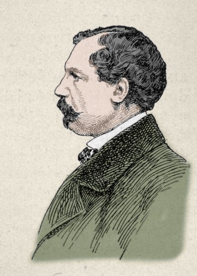フランスの作家、ジュール・ド・ゴンクール（1830-1870）の肖像。 作： Unknown artist