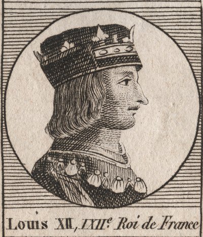 フランス王ルイ12世（1462年～1515年）の肖像 - フランス王ルイ12世（1462年～1515年）の肖像 - シャルル・コンスタン・ル・テリエ1821年の「フランス史に関する教本」からの彫刻作品 作： Unknown artist