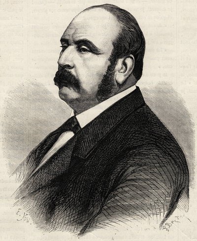 フランスの政治家、ルドゥ・ロラン(Ledru-Rollin)(1807-1874)の肖像。19世紀のエングレーヴィング。 作： Unknown artist