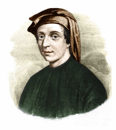 レオナルド・フィボナッチ(1170-1245)の肖像。ピサのレオナルド）。イタリアの数学者。 作： Unknown artist