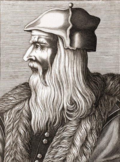 レオナルド・ダ・ヴィンチ（Leonardo da Vinci）（1452 - 1519）の肖像。 作： Unknown artist