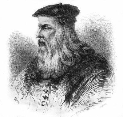 レオナルド・ダ・ヴィンチ（Leonardo da Vinci）（1452 - 1519）の肖像。 作： Unknown artist